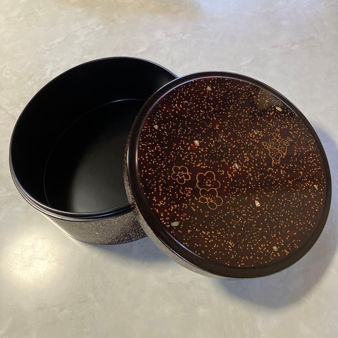 茶びつ 箱膳 高級木製漆器 螺鈿 梅花