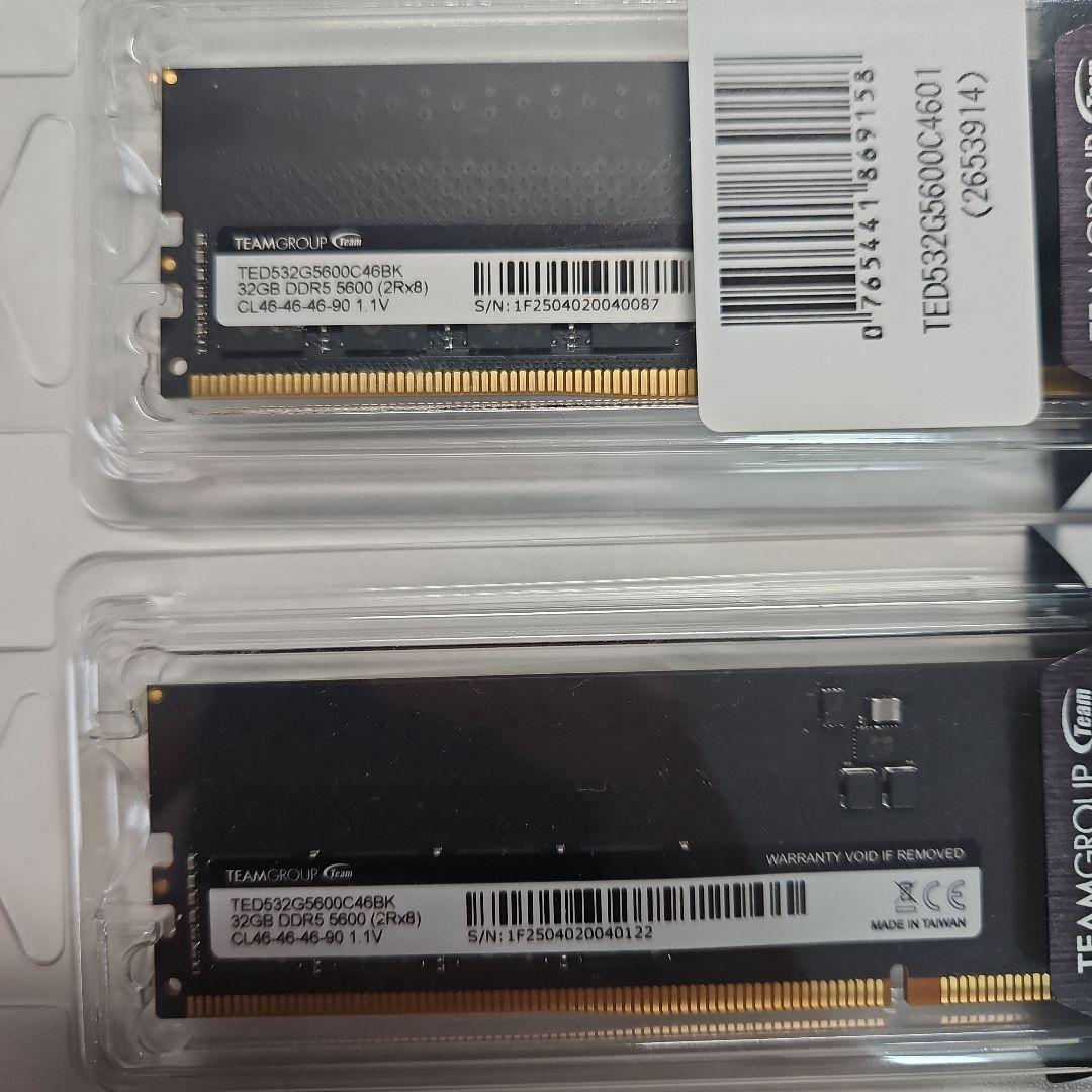 Team DDR5-5600 32GBメモリx2 合計64gb