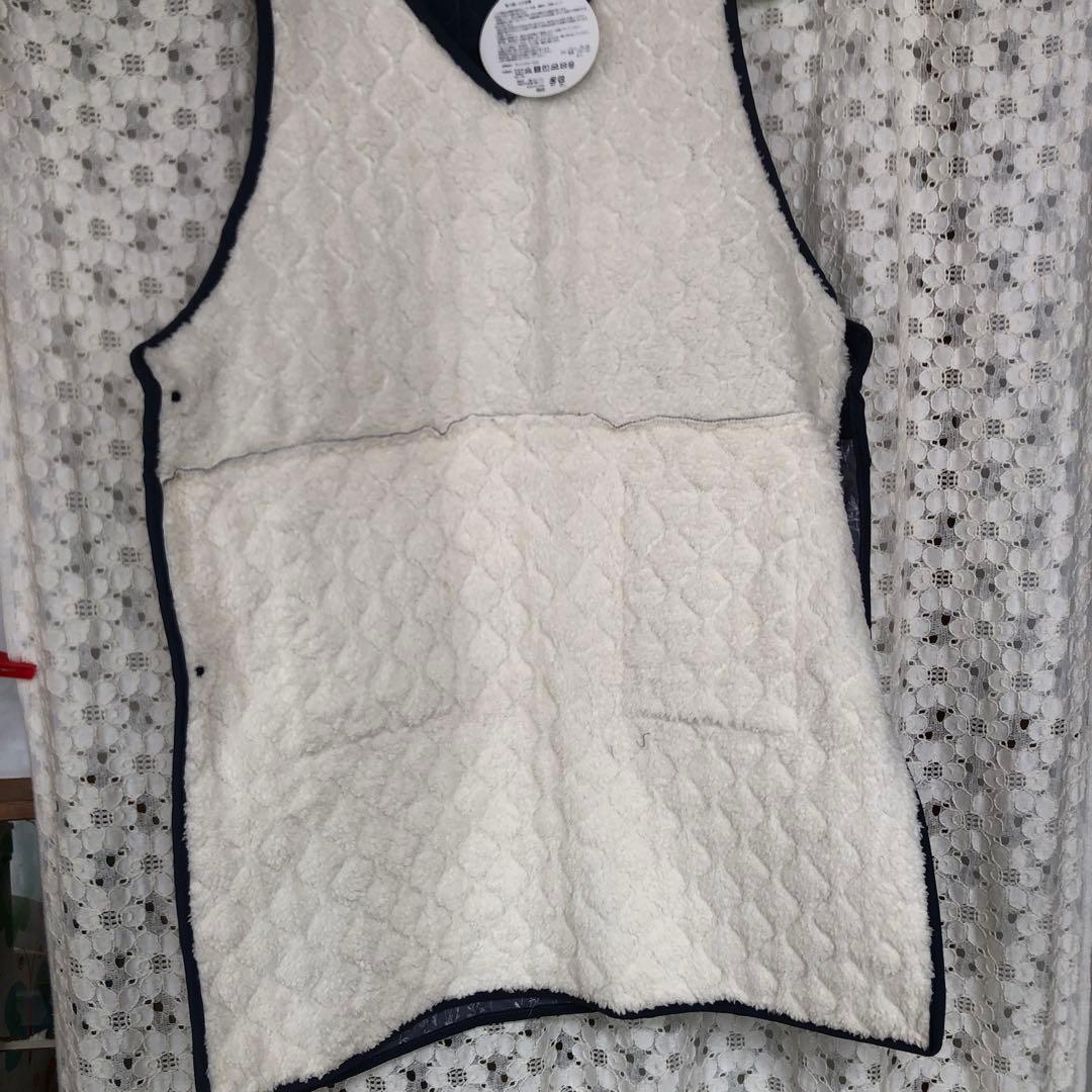 ミオキルトタブリエ　キルティングエプロン ネイビーとグレー花柄