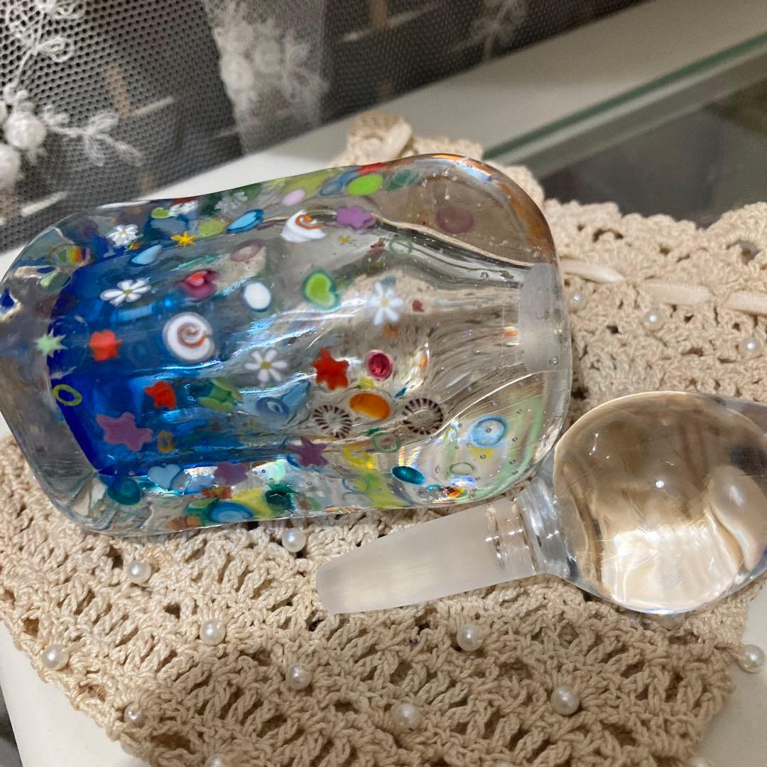 ガラス作家　ビックリキレイな細工がステキな一点物　香水ビン