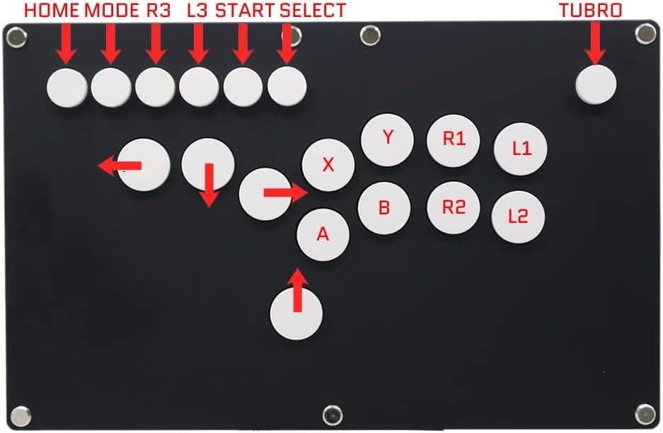 FightBox B1-PC-B-R超薄型オールボタンアーケードジョイスティック