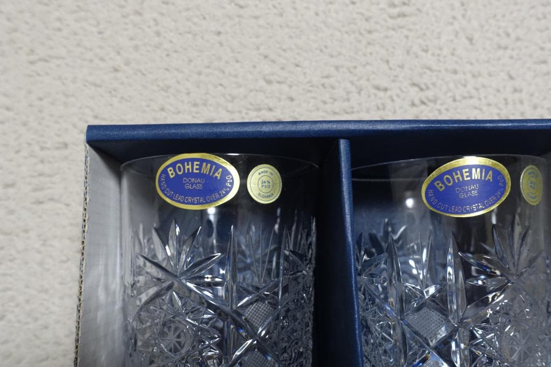 Bohemia ボヘミアグラス ウイスキーグラス　２個セット 【美品・未使用】
