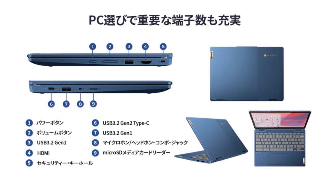 美品 Lenovo Chromebook クロームブック 保証期間内 ノートPC