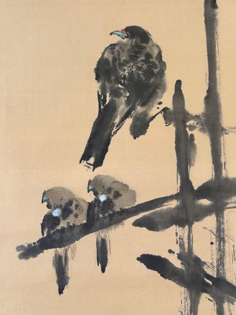 掛け軸 掛軸　無地箱あり　花　鳥　007