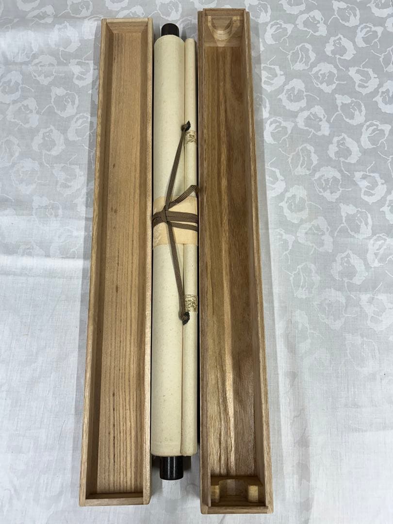 掛け軸 掛軸　無地箱あり　花　鳥　007