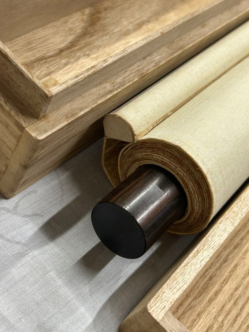 掛け軸 掛軸　無地箱あり　花　鳥　007