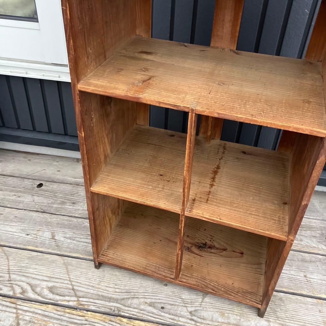 昭和レトロ 古家具 格子型 飾り棚 古材 ディスプレイラック オープンラック