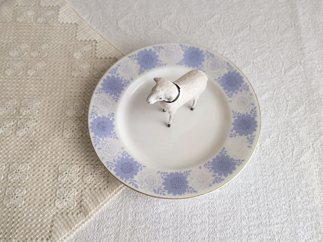 * old arabia ❀ * コバルトブルーのお花 ケーキプレート