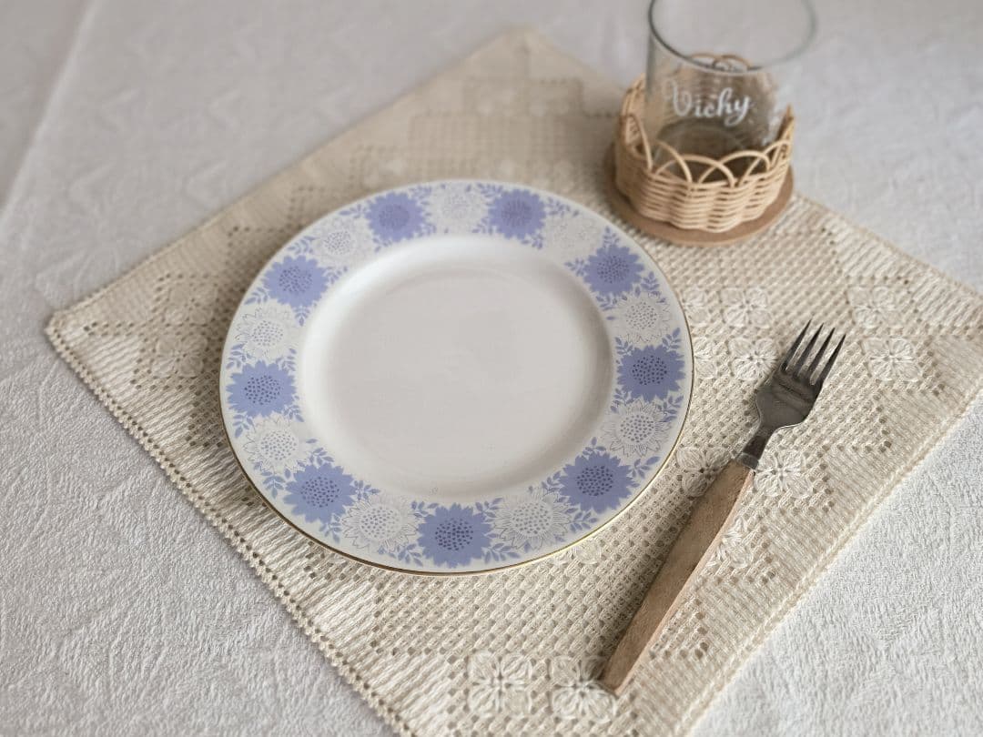 * old arabia ❀ * コバルトブルーのお花 ケーキプレート