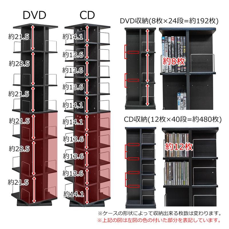 【新品・送料無料】回転式マルチタワーラック　BK/DBR/WH