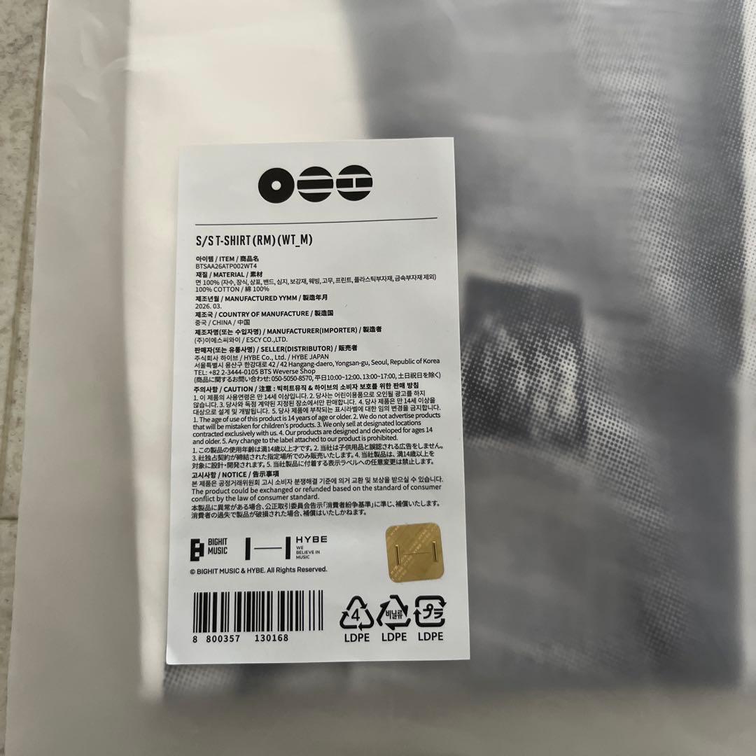 BTSポップアップARIRANG RM 顔Tシャツ Mサイズ