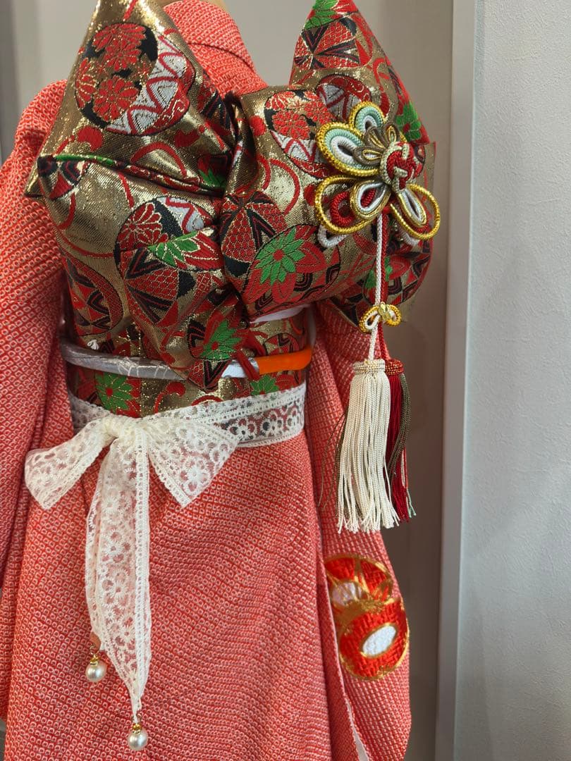 総絞り　七五三　正絹　着物　フルセット