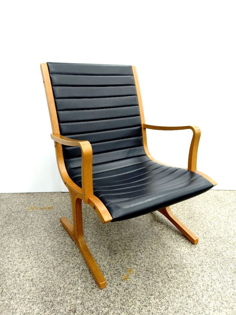 天童木工 ヘロンチェア ヴィンテージ品 ブラックレザー