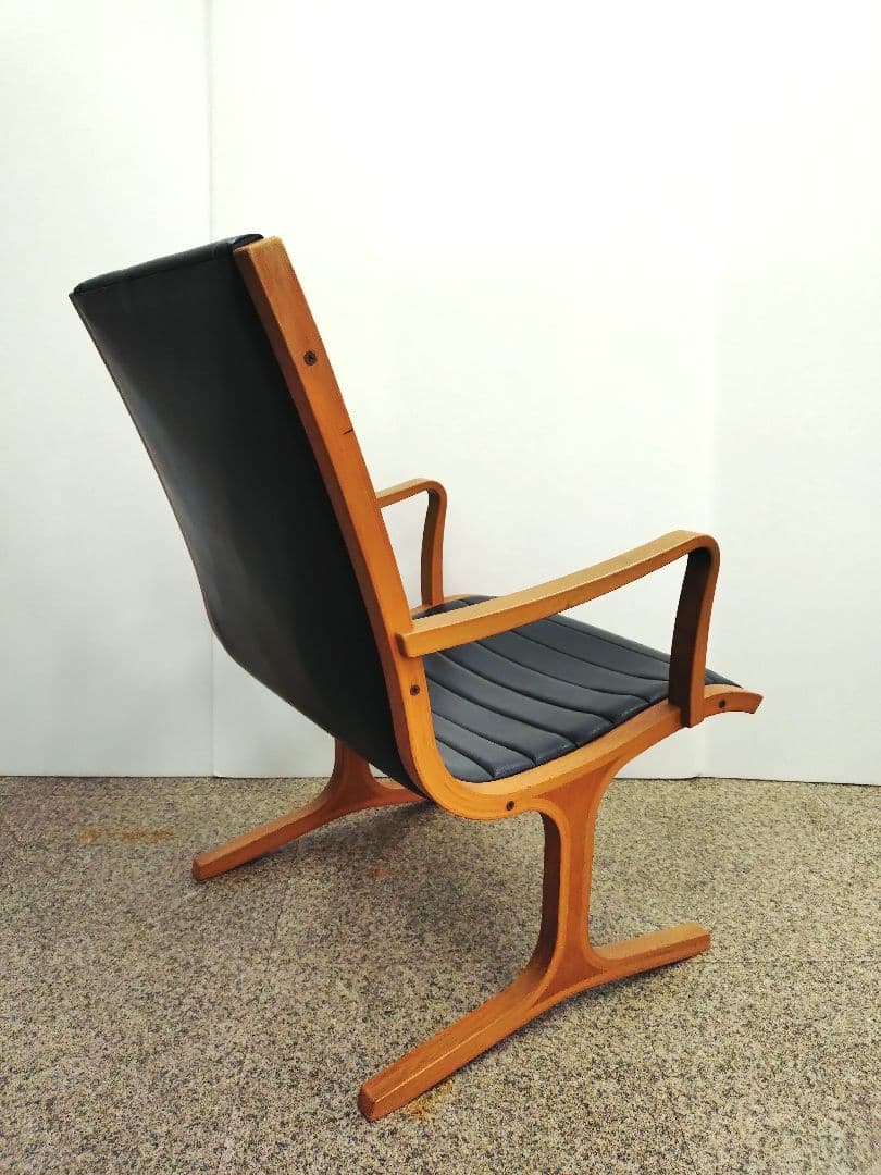 天童木工 ヘロンチェア ヴィンテージ品 ブラックレザー
