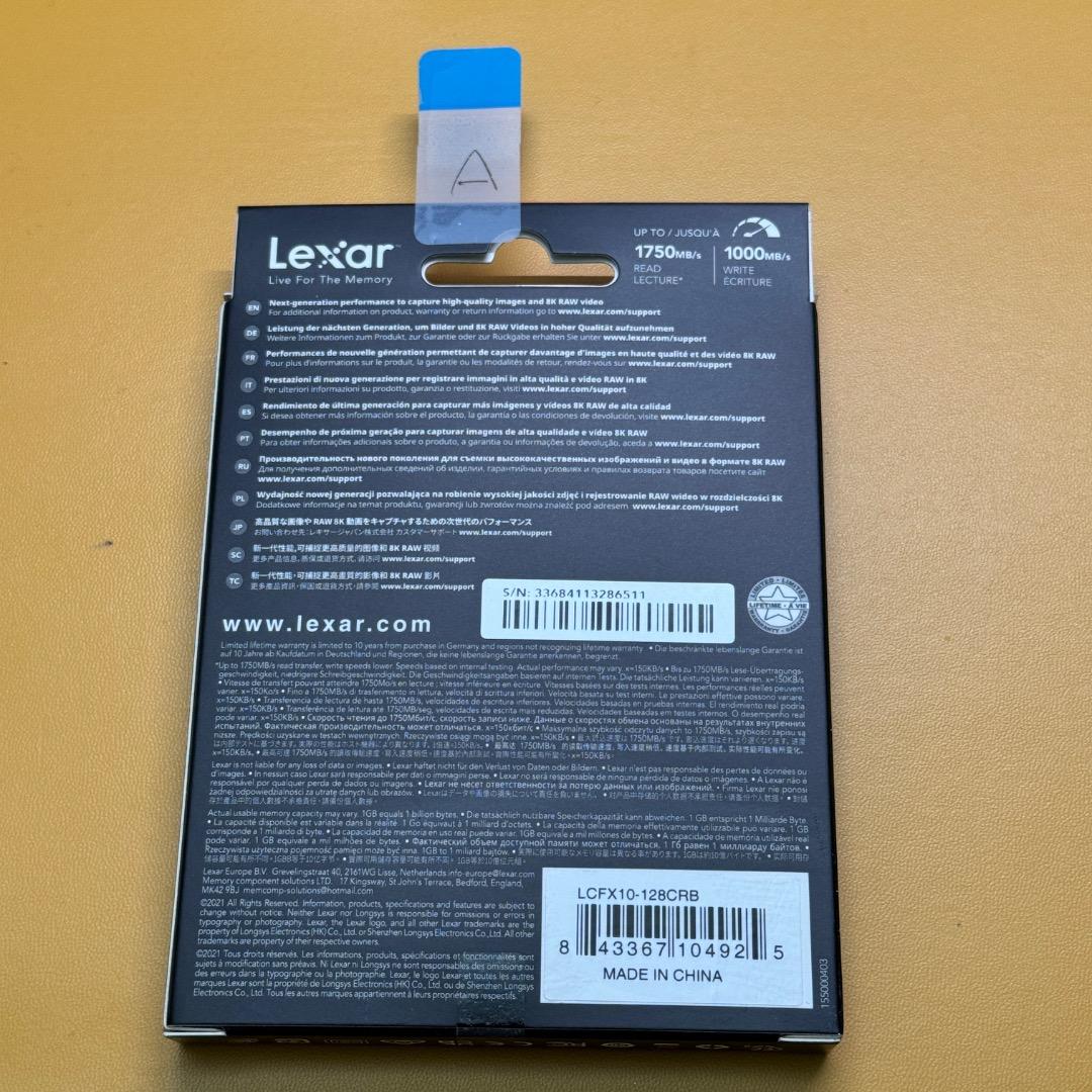 Lexar CFexpress Type B 128GB ゴールドシリーズ