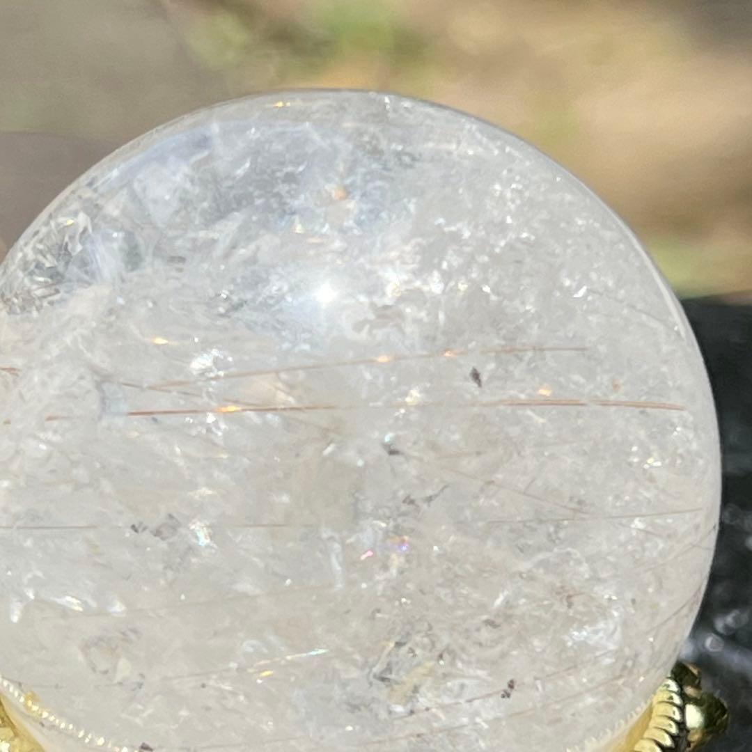 ✨キラッキラ✨ゴールドルチルインクォーツ 丸玉 天然石 パワーストーン 原石