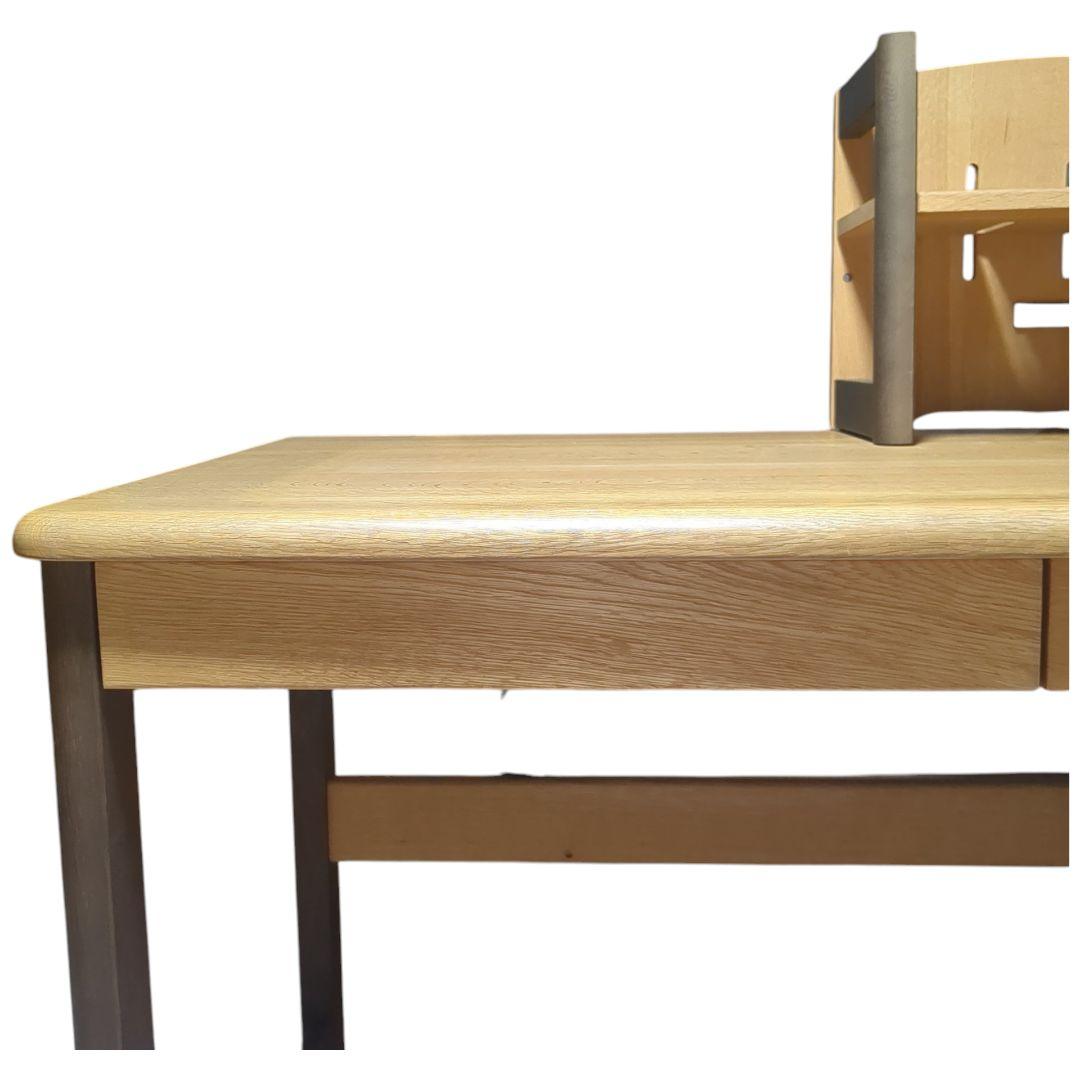 飛騨産業 デスク 両枠脚 ブックスタンド 天然木 5口 コンセン付き