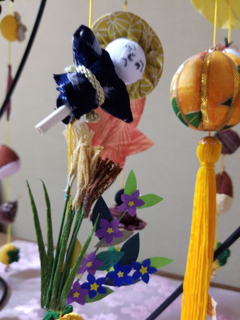 「お月見の吊し飾り」+「秋の吊し飾り」