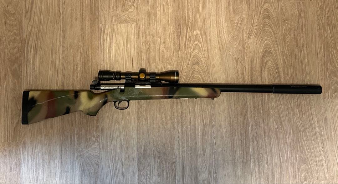 迷彩スナイパーライフル VSR-10 シモンソン製 スコープ＆サイレンサー付き