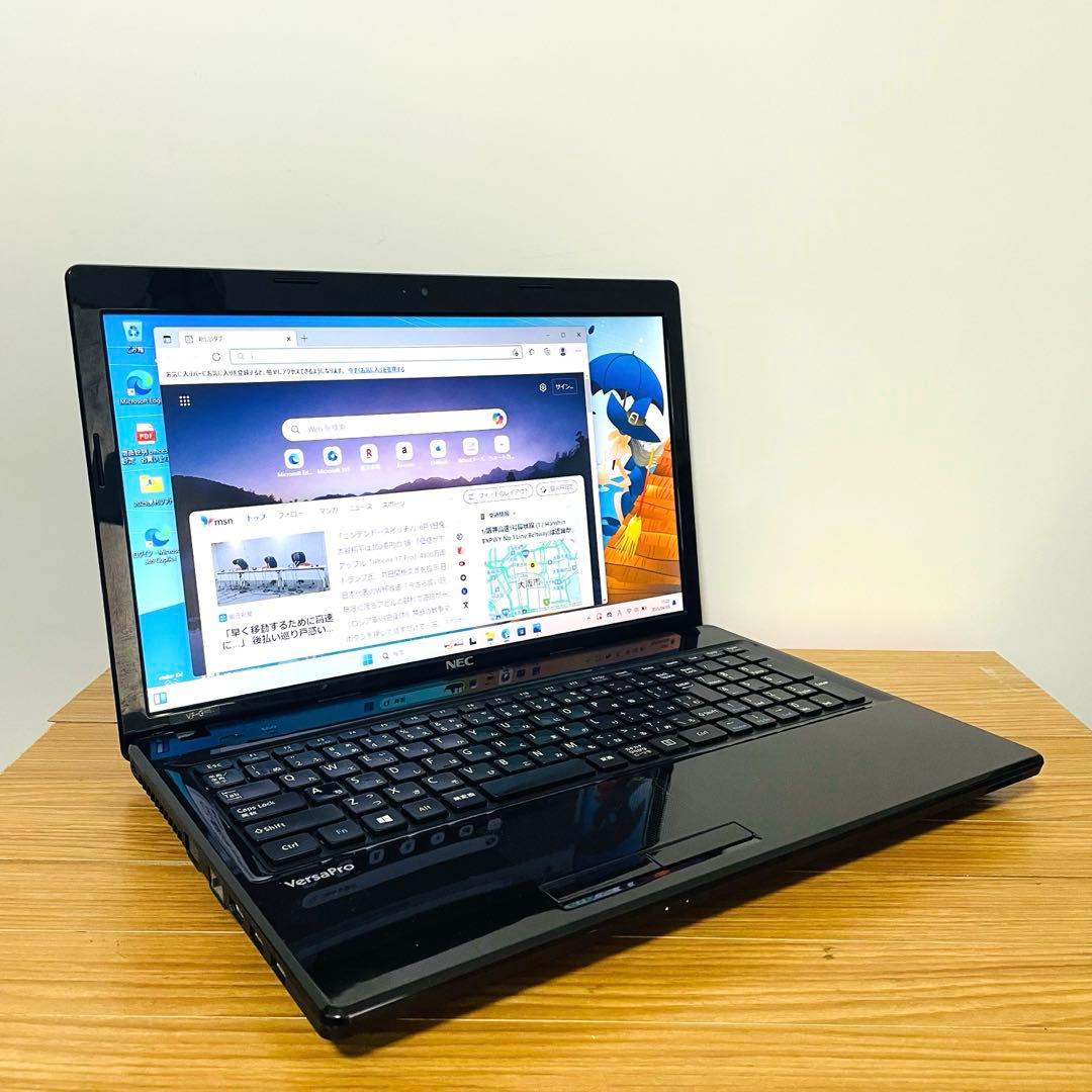 NECピアノブラックノートパソコン SSD win11 オフィスDVD