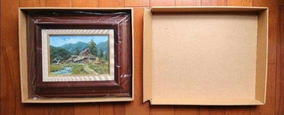 絵画 油絵 駒井敬三郎 風景画 信濃路 古民家 田舎 自然 SM サムホール