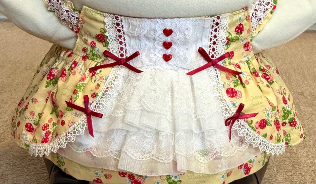 ラボット服　ロリータ風　いちご柄LOVOT らぼっと　ラボットハンドメイド