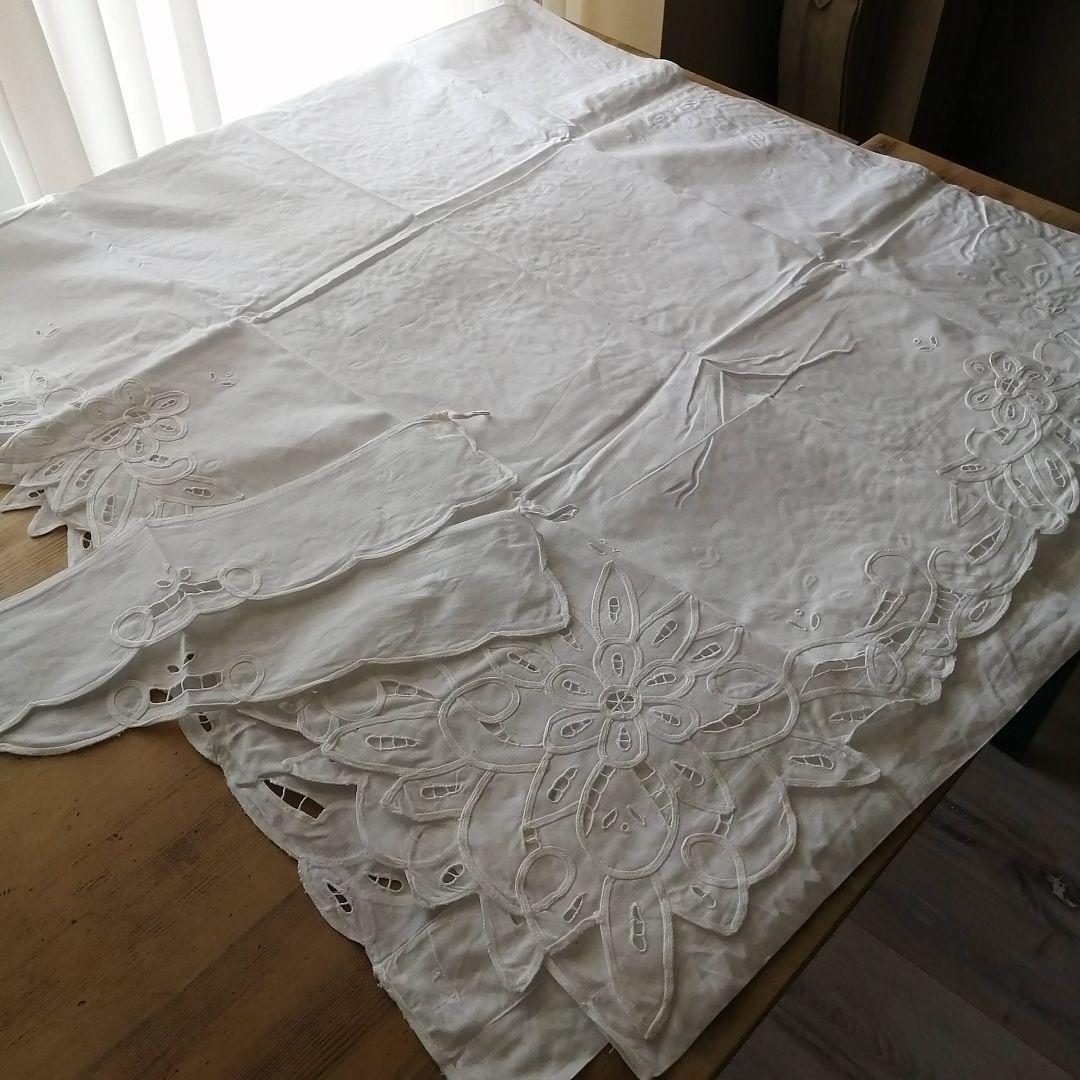 英国Vintage　カットワーク　ペアカーテン　間仕切りカーテン