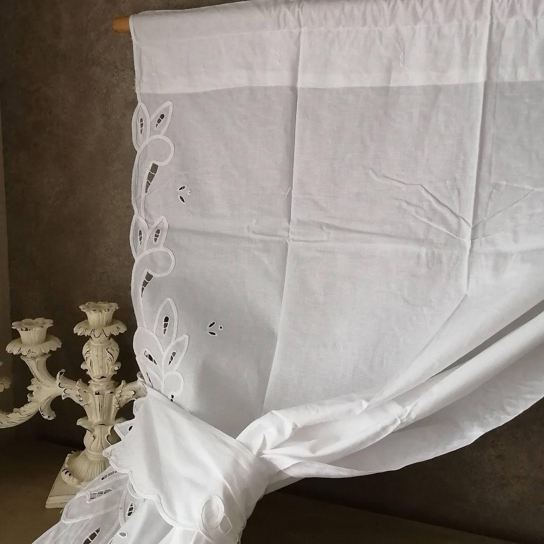 英国Vintage　カットワーク　ペアカーテン　間仕切りカーテン