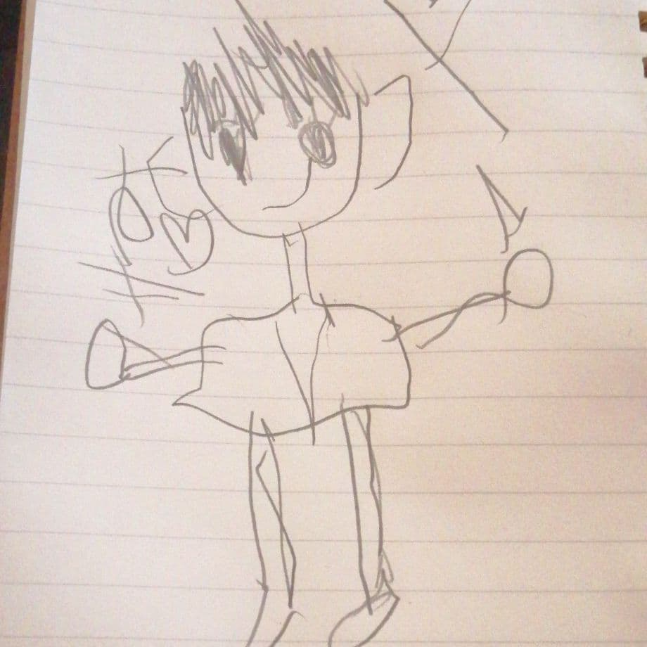 子供が描いたように描いた大人の絵