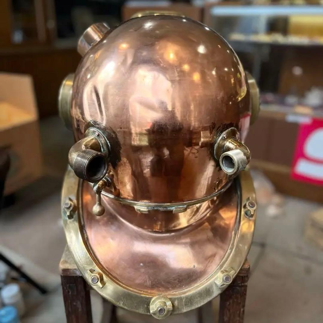 潜水 ヘルメット アンティーク 置物 US NAVY DIVING HELMET