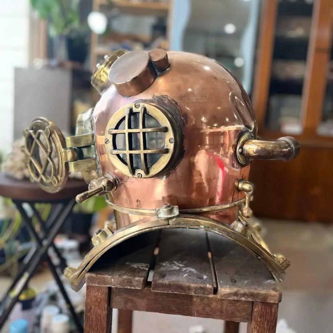 潜水 ヘルメット アンティーク 置物 US NAVY DIVING HELMET
