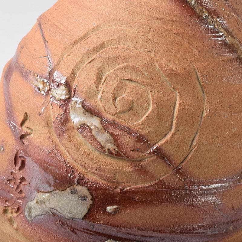 備前焼　花口徳利　在印　円能斎好み　極め時代箱　N　R8320