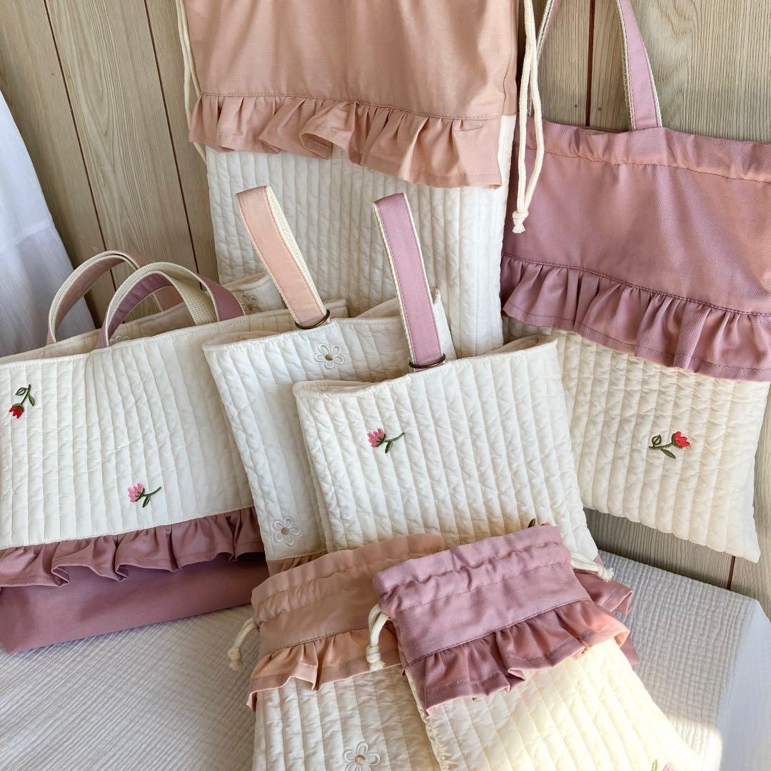 ヌビ 入園入学 セット おはな ピンク フラワー イブル レッスンバッグ 巾着