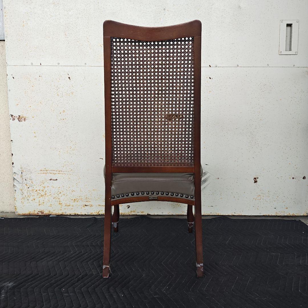 【送料込み】maruni/マルニ ベルサイユ 本革張 ダイニングチェア 猫脚 籐