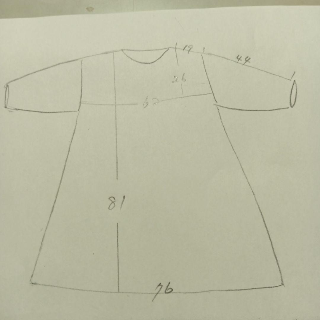 古布　割烹　エプロン　藍染　花絣 リメイク