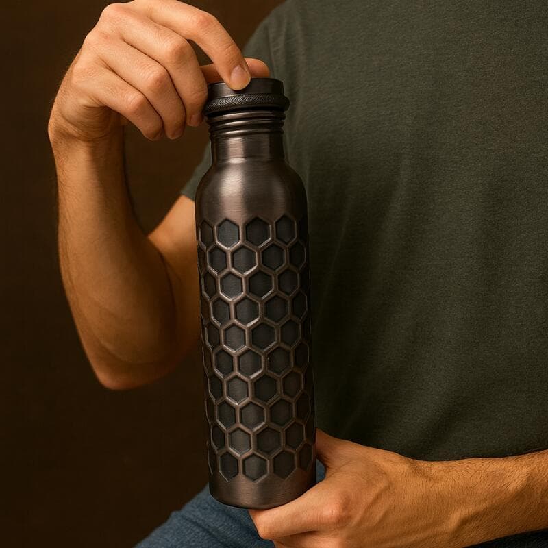 訳あり/ 銅製 純銅 ハンドメイド ウォーターボトル ステンレス水筒