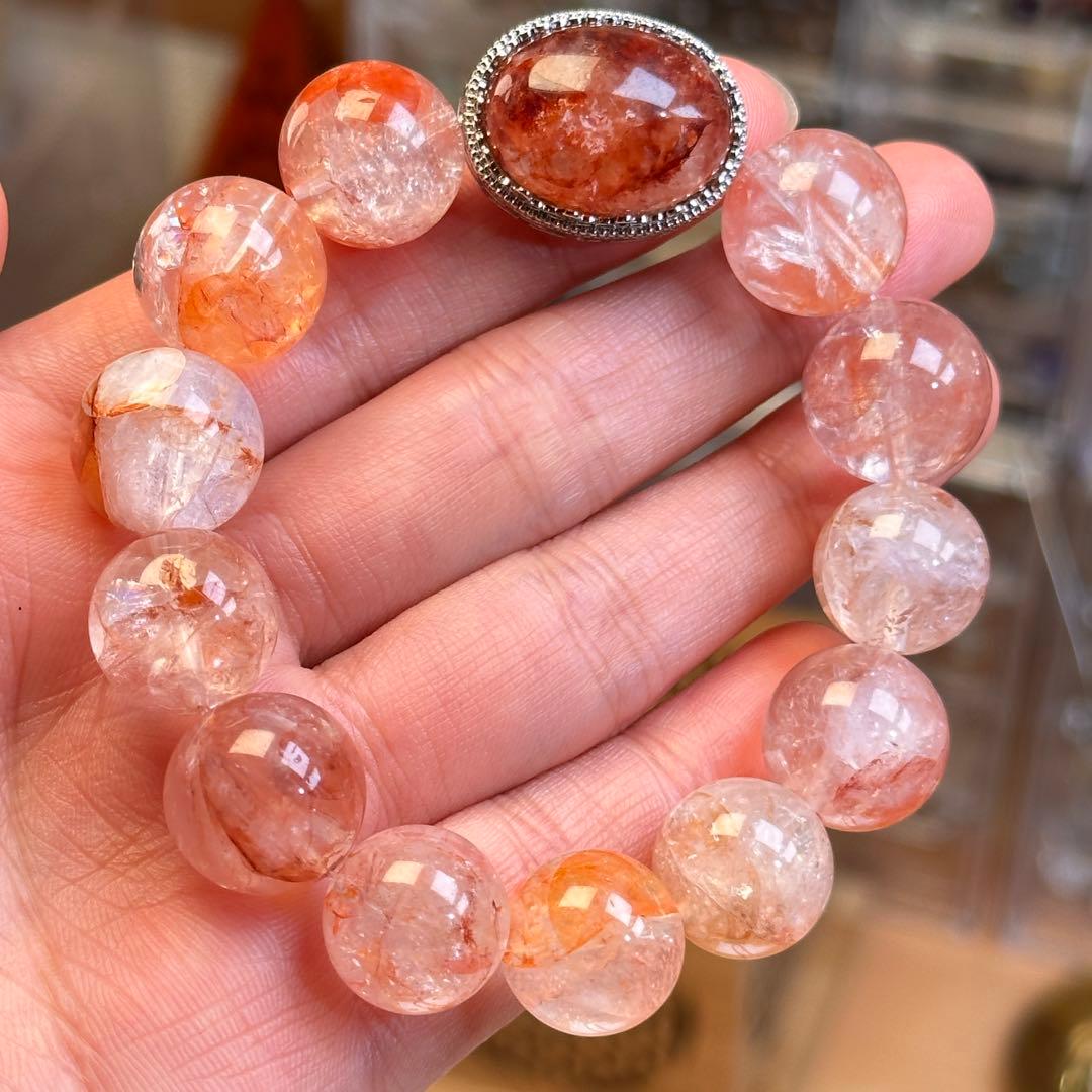 希少 オーロラクォーツ 三点セット 大玉ブレスレット ネックレス ピアス 天然石