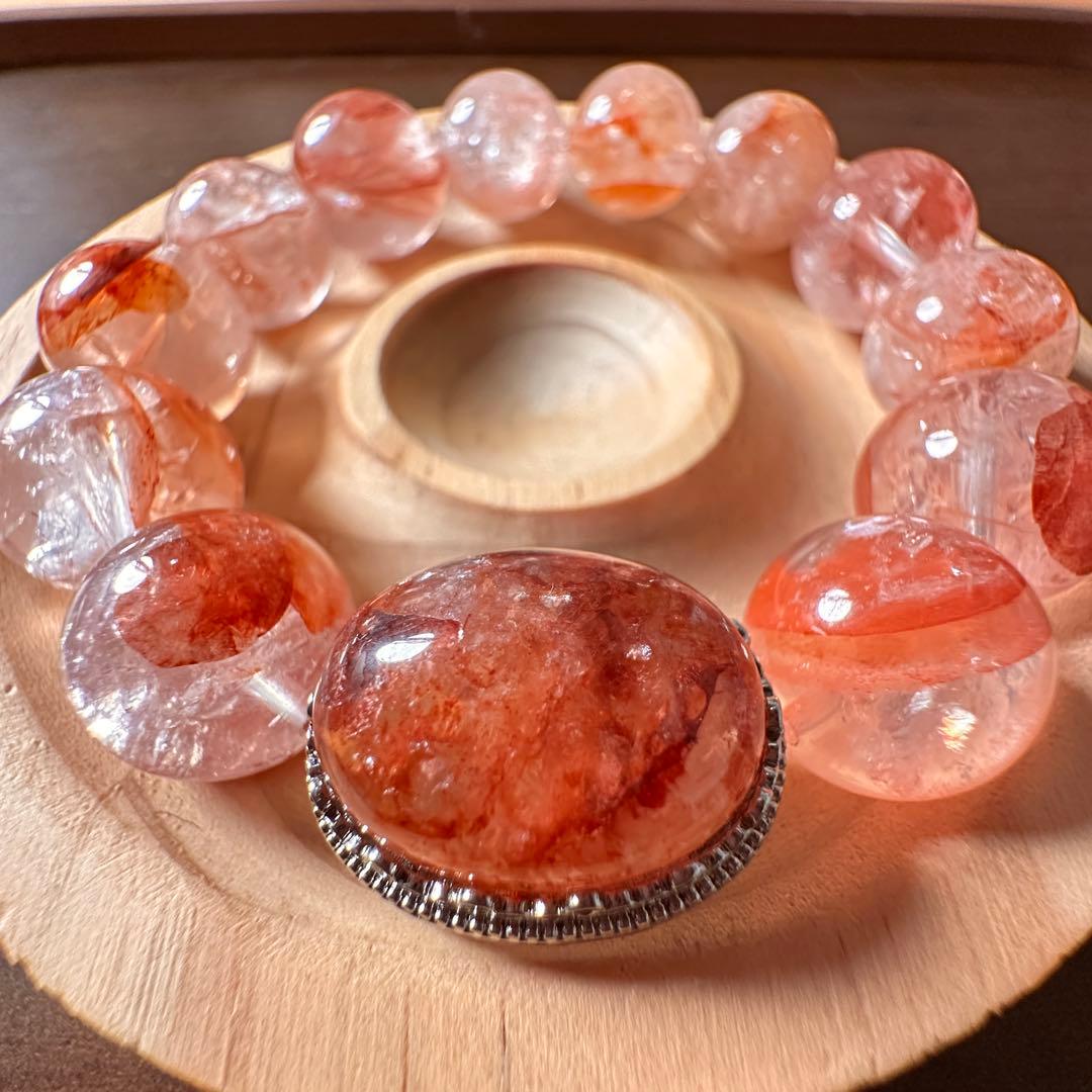 希少 オーロラクォーツ 三点セット 大玉ブレスレット ネックレス ピアス 天然石