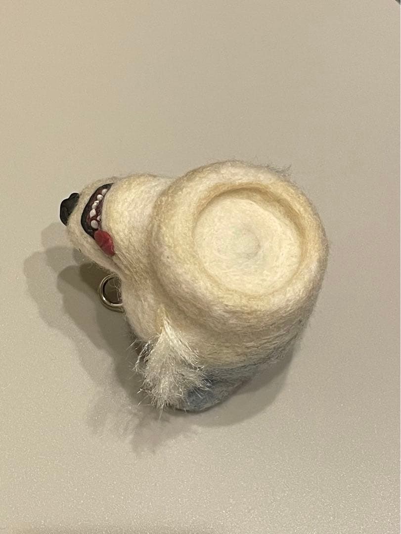 羊毛フェルト　ハンドメイド　オオカミ　キモカワシリーズ　オリジナルLEDランタン