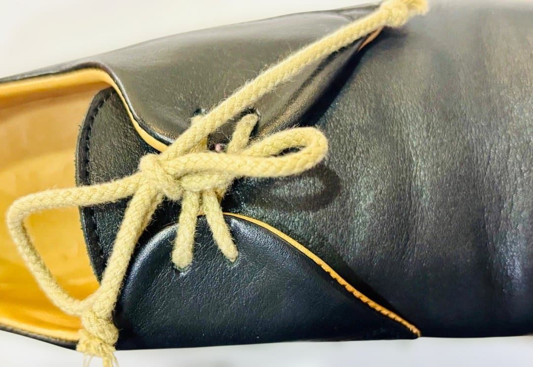 厚底ダービーシューズ 37 本革 レオパードソール イタリア製 黒 Derbie