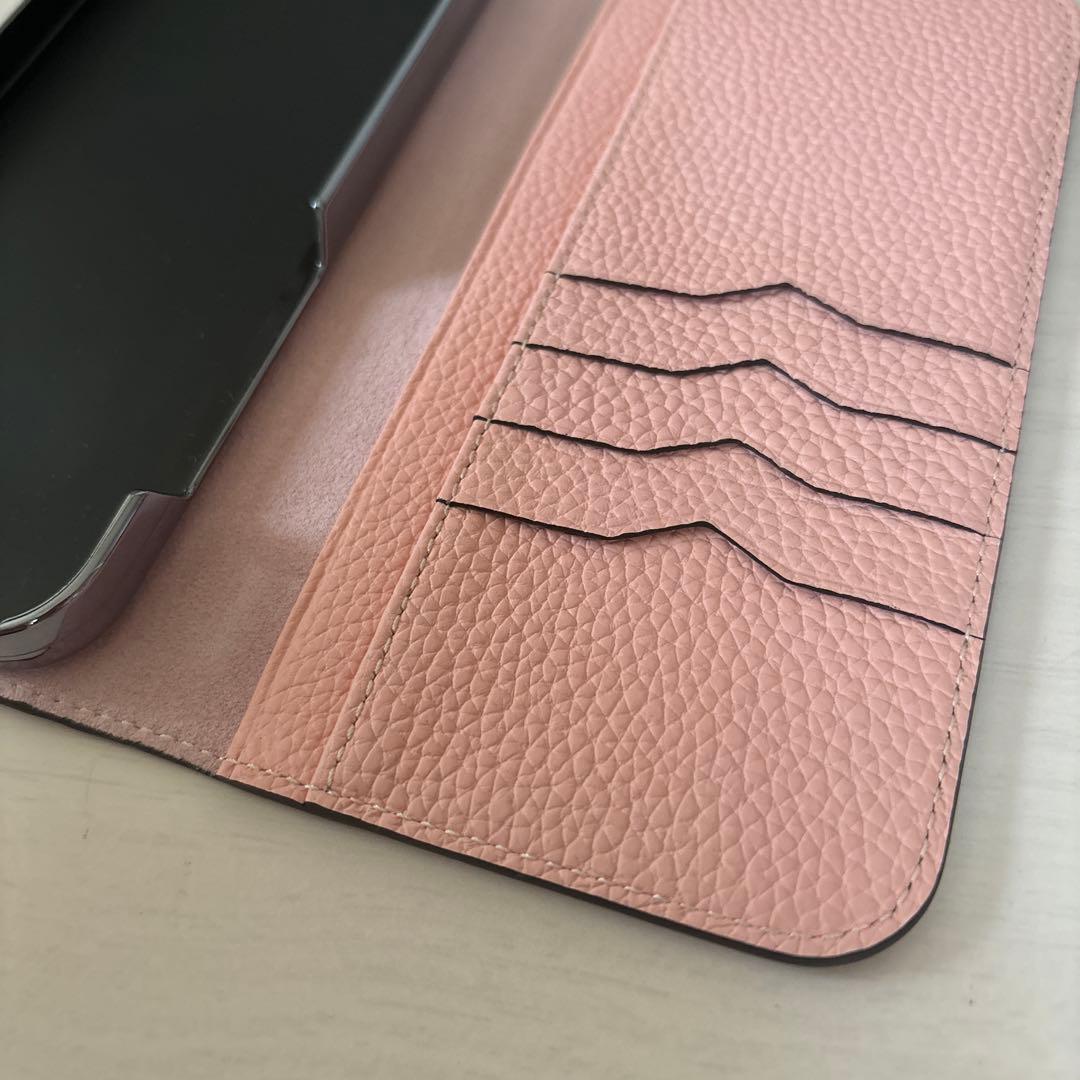 【超美品】BONAVENTURA iPhoneケース(グレージュ＋サクラ)