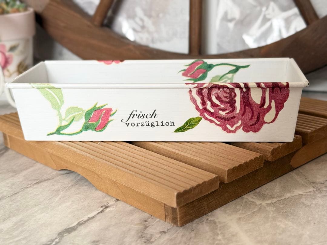 オーバル型プランター※ 鉢カバー※ BOX※キッチンシェルフ※デコパージュ薔薇