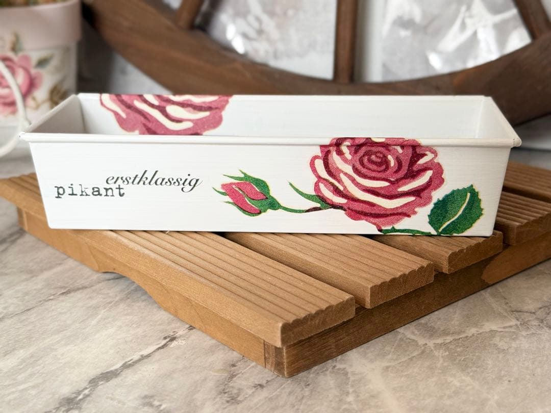 オーバル型プランター※ 鉢カバー※ BOX※キッチンシェルフ※デコパージュ薔薇