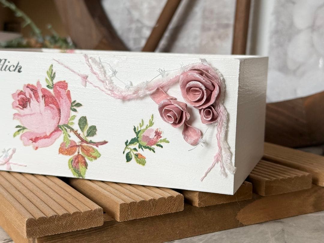 オーバル型プランター※ 鉢カバー※ BOX※キッチンシェルフ※デコパージュ薔薇