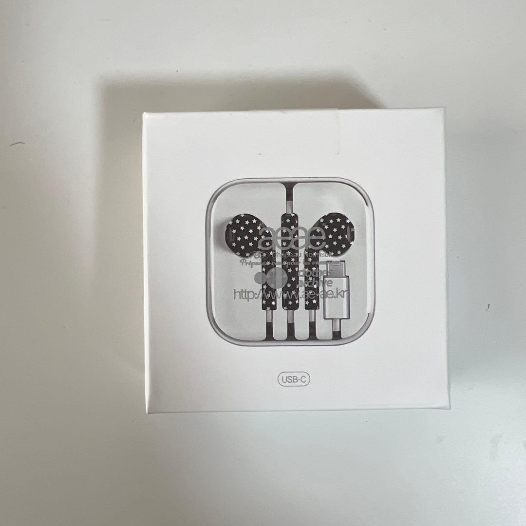 新品未使用 aeae 有線 イヤホン ブラック 星 スター