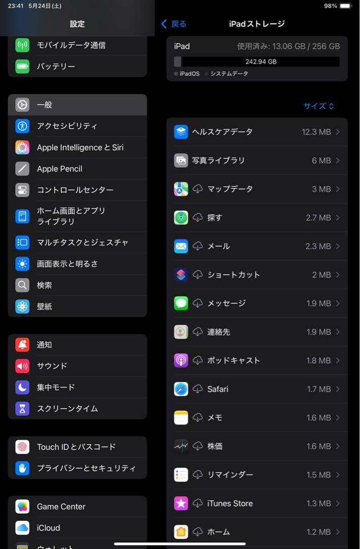 【極美品】iPad mini A17 Pro 256GB セルラーモデル
