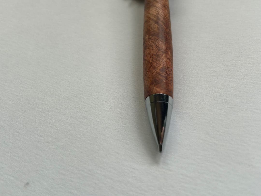 花梨瘤　紅白　木軸シャープペンシル0.5mm 加藤金属