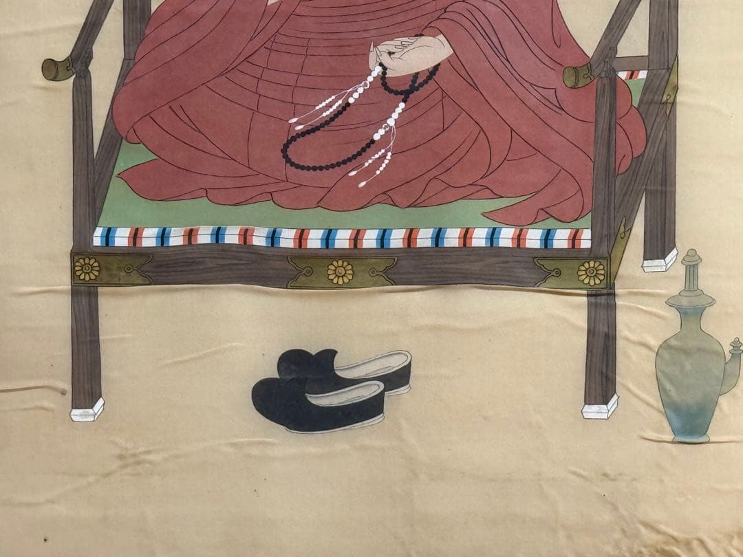 弘法大師　絹本肉筆　仏画　仏教美術　掛軸　送料込み251029