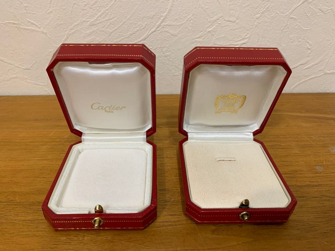 N0916-18★Cartier 空箱 アクセサリーケース 赤 4点セット
