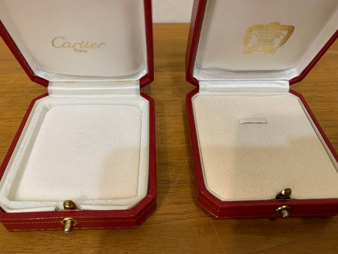 N0916-18★Cartier 空箱 アクセサリーケース 赤 4点セット